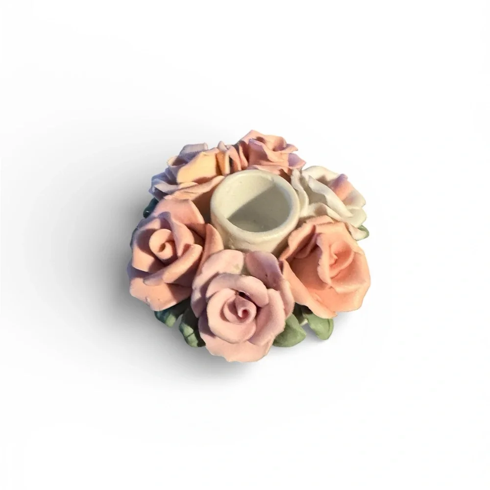 Capodimonte Small Floral Ceramic Candle Holder